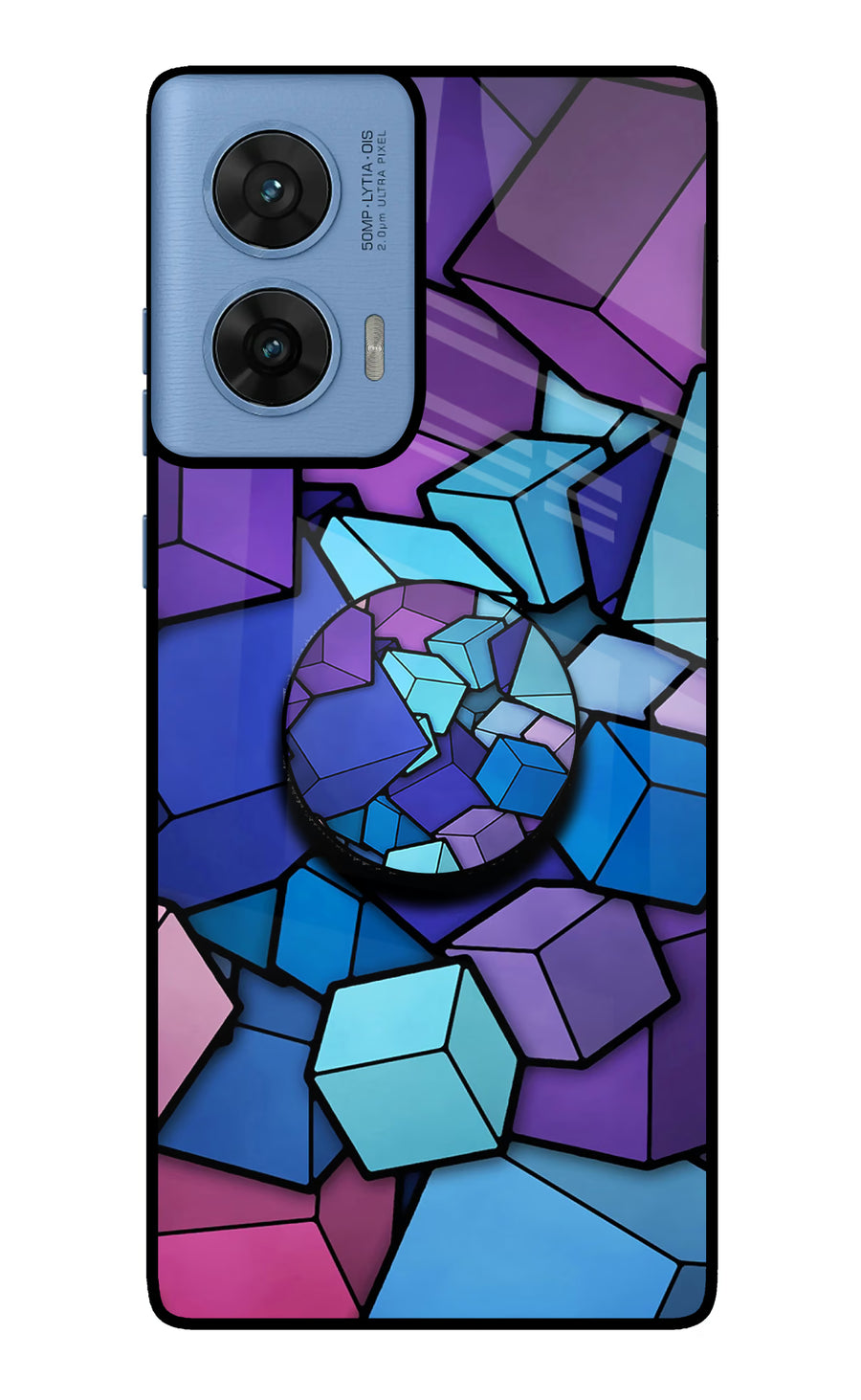 Cubic Abstract Moto G96 5G Pop Case, Glass case
