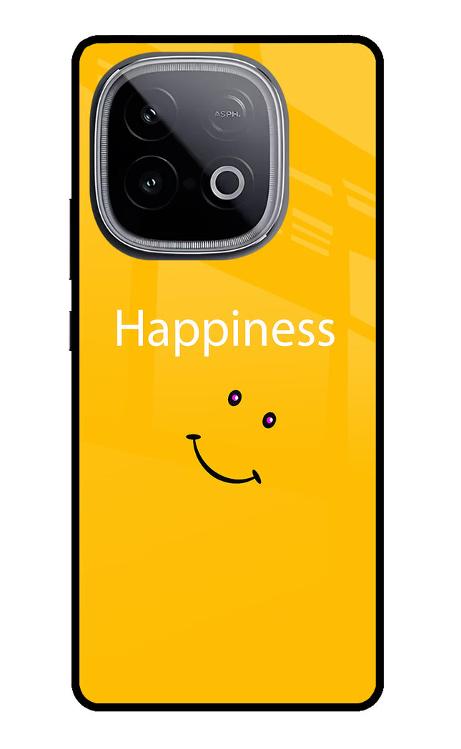 Happiness With Smiley iQOO Neo 10 Glass Case Back Cover by Casekaro