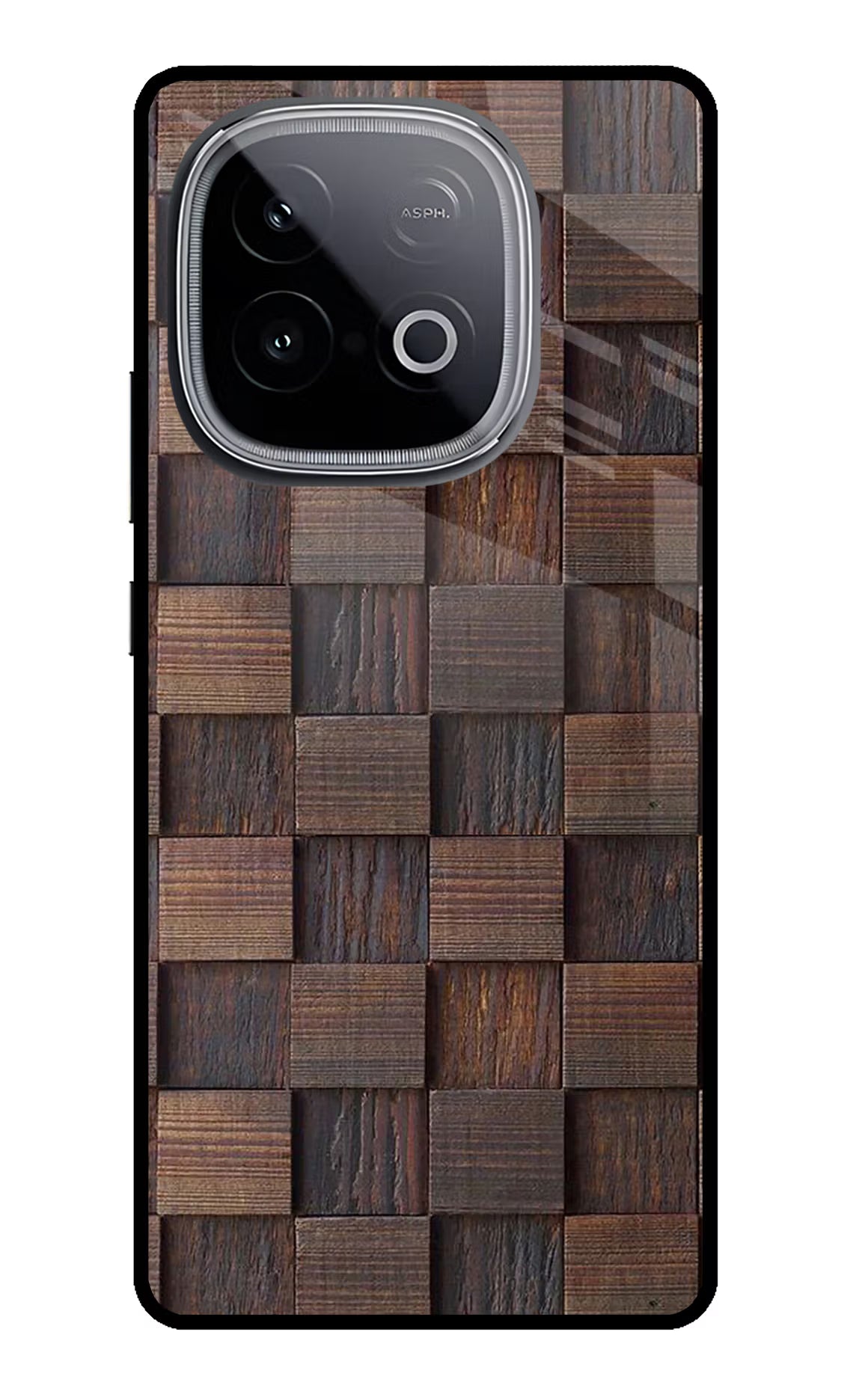 Wooden Cube Design iQOO Neo 10 Glass Case Back Cover by Casekaro