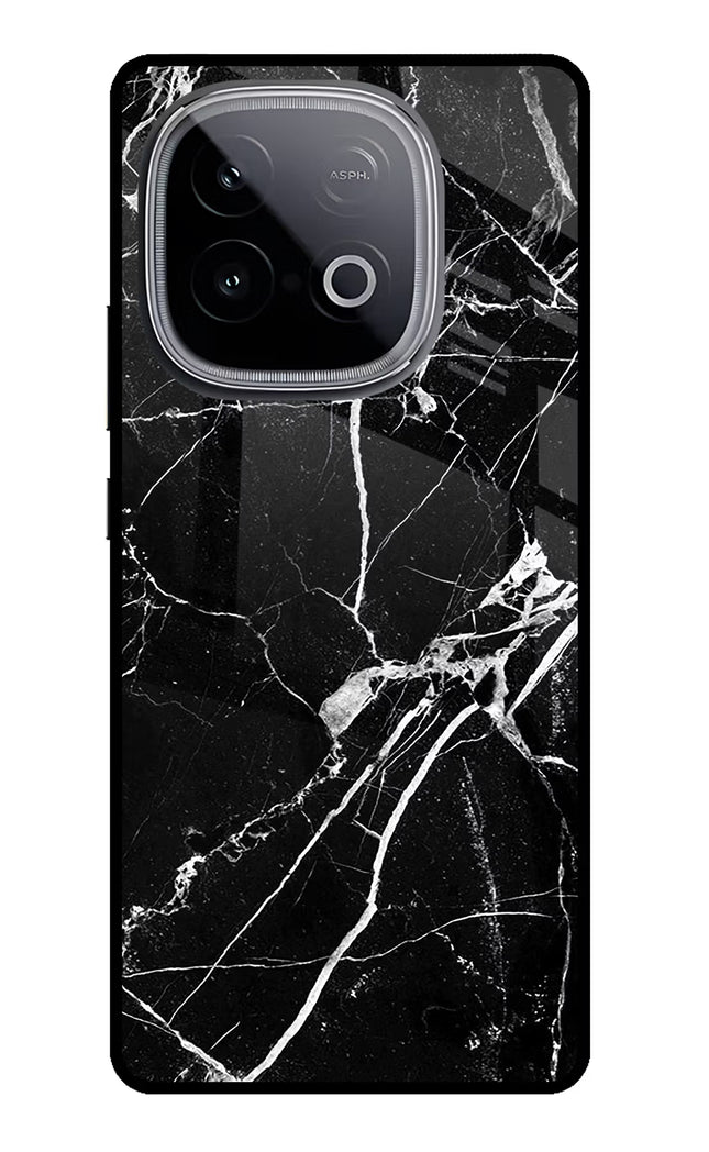 Black Marble Pattern iQOO Neo 10 Glass Case Back Cover by Casekaro
