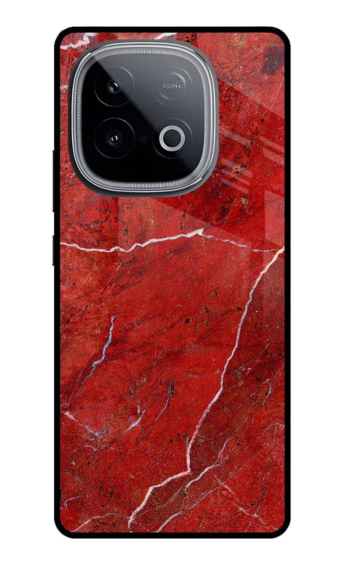 Red Marble Design iQOO Neo 10 Glass Case Back Cover by Casekaro