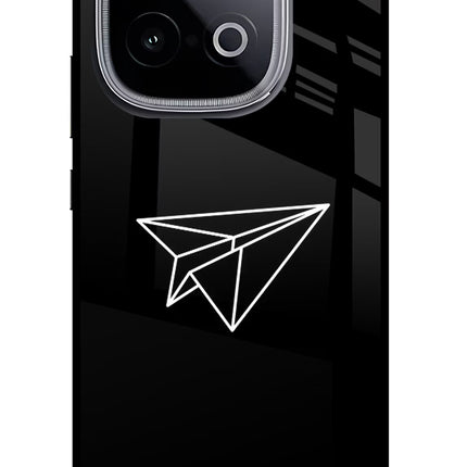 Paper Plane White iQOO Neo 10 Glass Case Back Cover by Casekaro