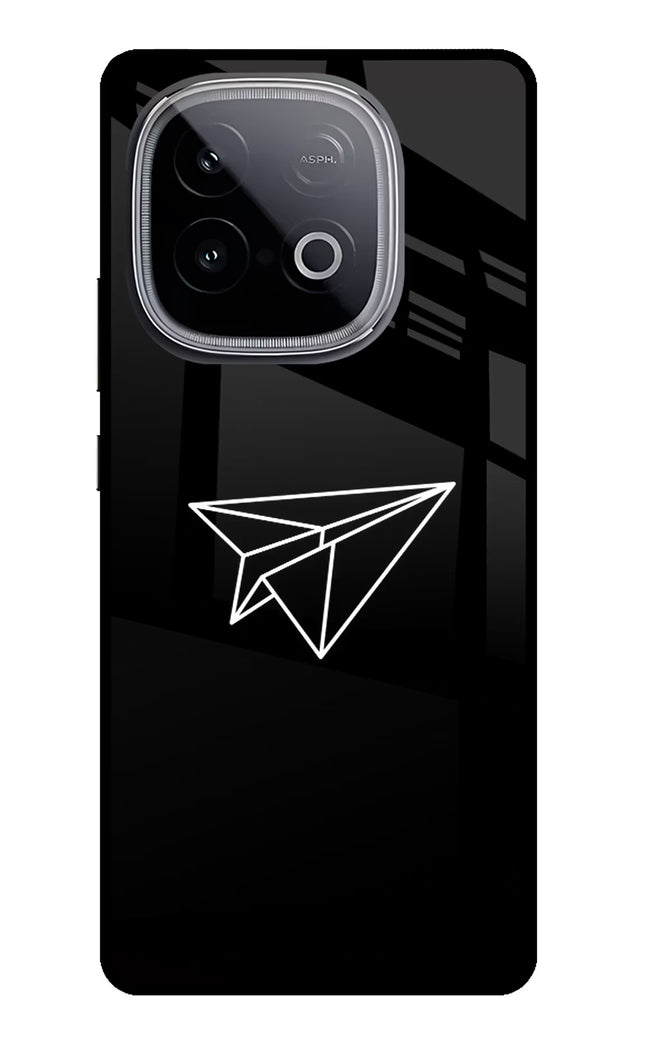 Paper Plane White iQOO Neo 10 Glass Case Back Cover by Casekaro