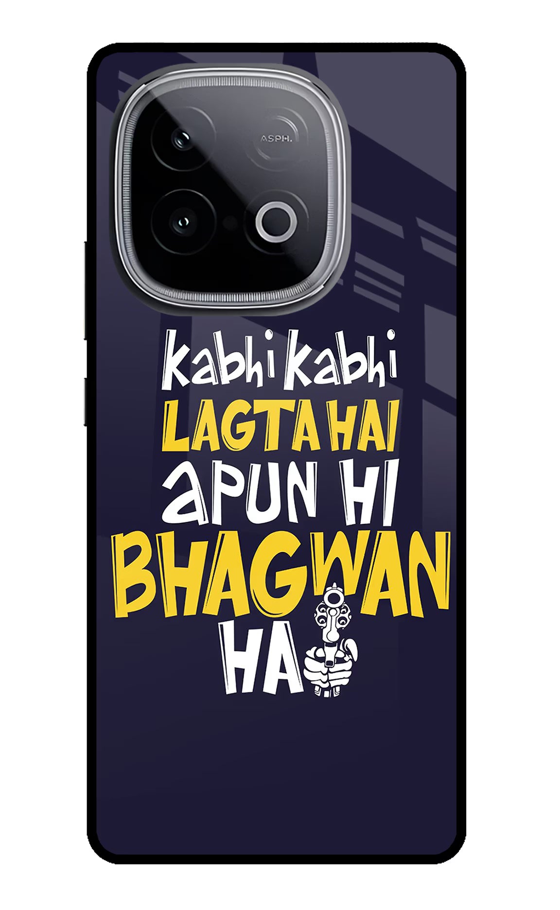 Kabhi Kabhi Lagta Hai Apun Hi Bhagwan Hai iQOO Neo 10 Glass Case Back Cover by Casekaro