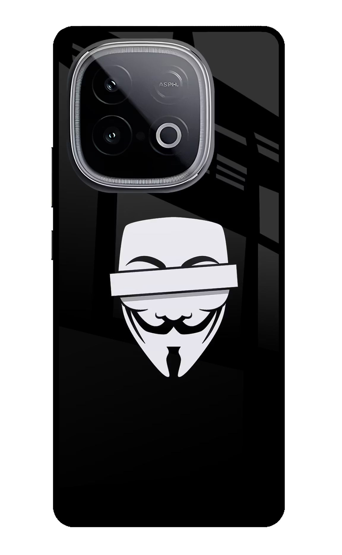 Anonymous Face iQOO Neo 10 Glass Case Back Cover by Casekaro