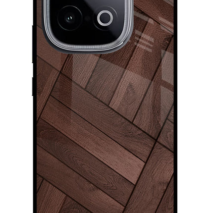 Wooden Texture Design iQOO Neo 10 Glass Case Back Cover by Casekaro