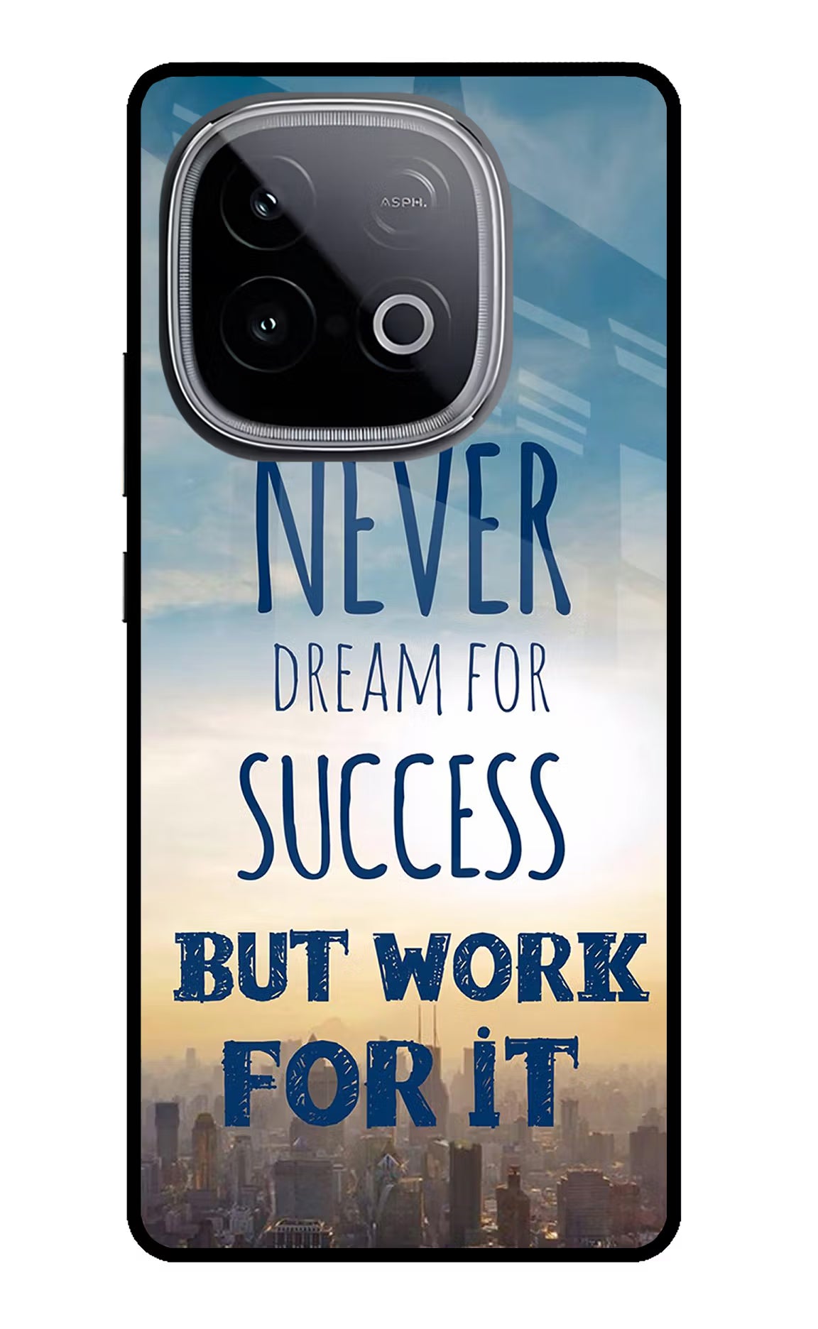 Never Dream For Success But Work For It iQOO Neo 10 Glass Case Back Cover by Casekaro