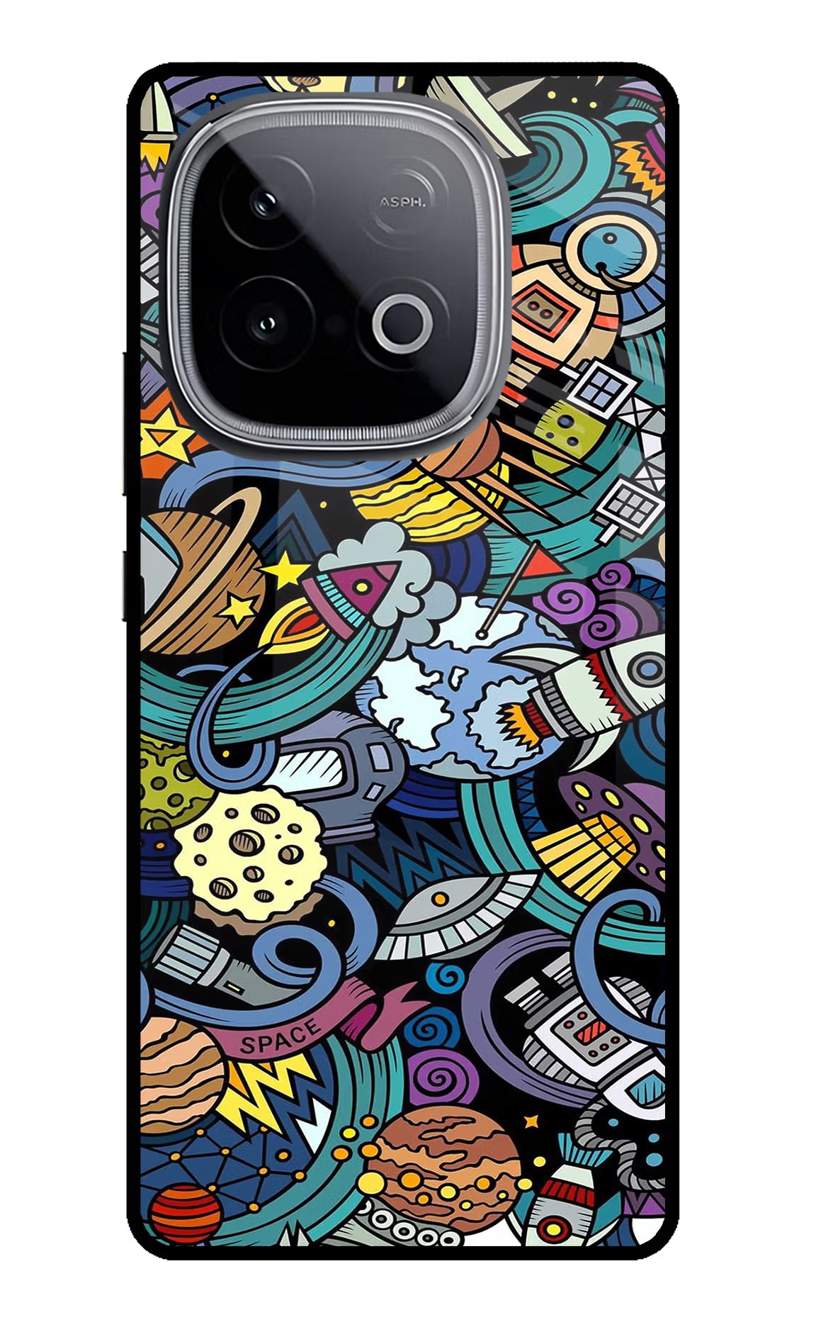 Space Abstract iQOO Neo 10 Glass Case Back Cover by Casekaro