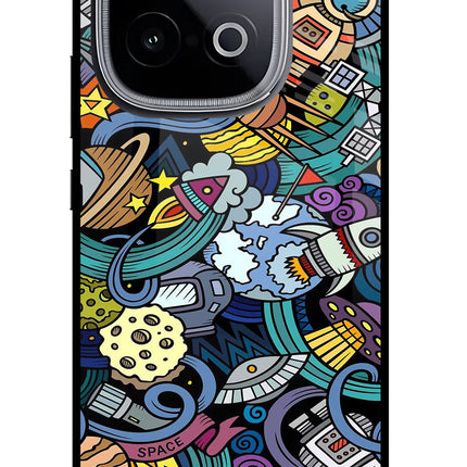 Space Abstract iQOO Neo 10 Glass Case Back Cover by Casekaro