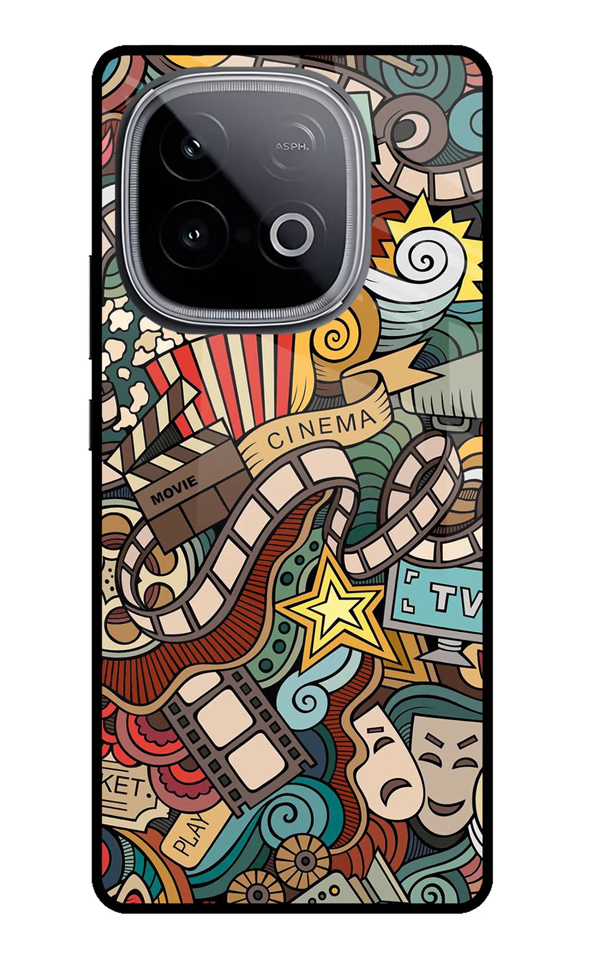 Cinema Abstract iQOO Neo 10 Glass Case Back Cover by Casekaro