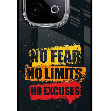 No Fear No Limits No Excuse iQOO Neo 10 Glass Case Back Cover by Casekaro