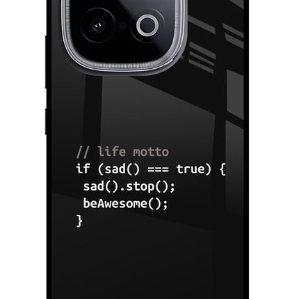 Life Motto Code iQOO Neo 10 Glass Case Back Cover by Casekaro
