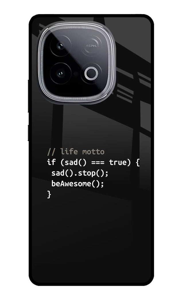 Life Motto Code iQOO Neo 10 Glass Case Back Cover by Casekaro