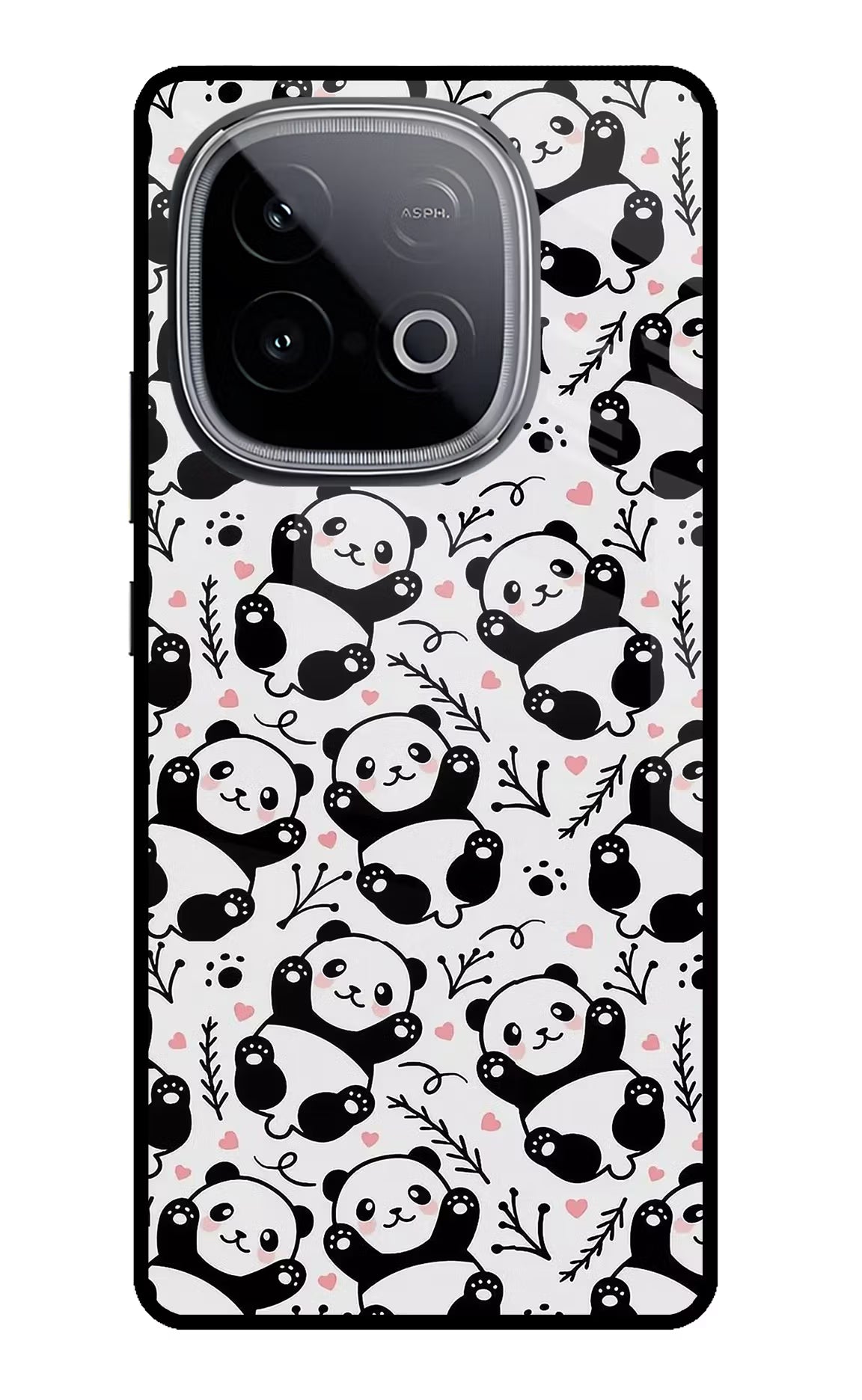 Cute Panda iQOO Neo 10 Glass Case Back Cover by Casekaro