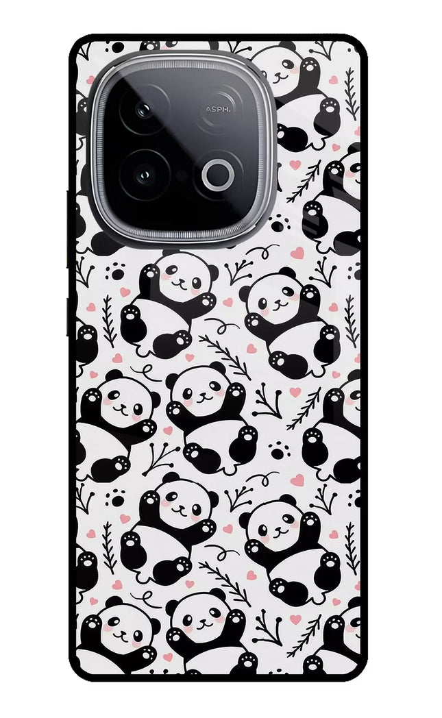 Cute Panda iQOO Neo 10 Glass Case Back Cover by Casekaro