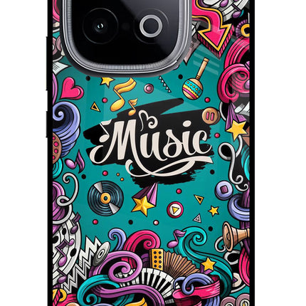 Music Graffiti iQOO Neo 10 Glass Case Back Cover by Casekaro