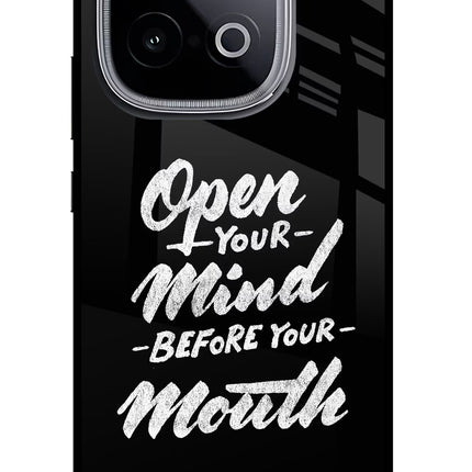 Open Your Mind Before Your Mouth iQOO Neo 10 Glass Case Back Cover by Casekaro