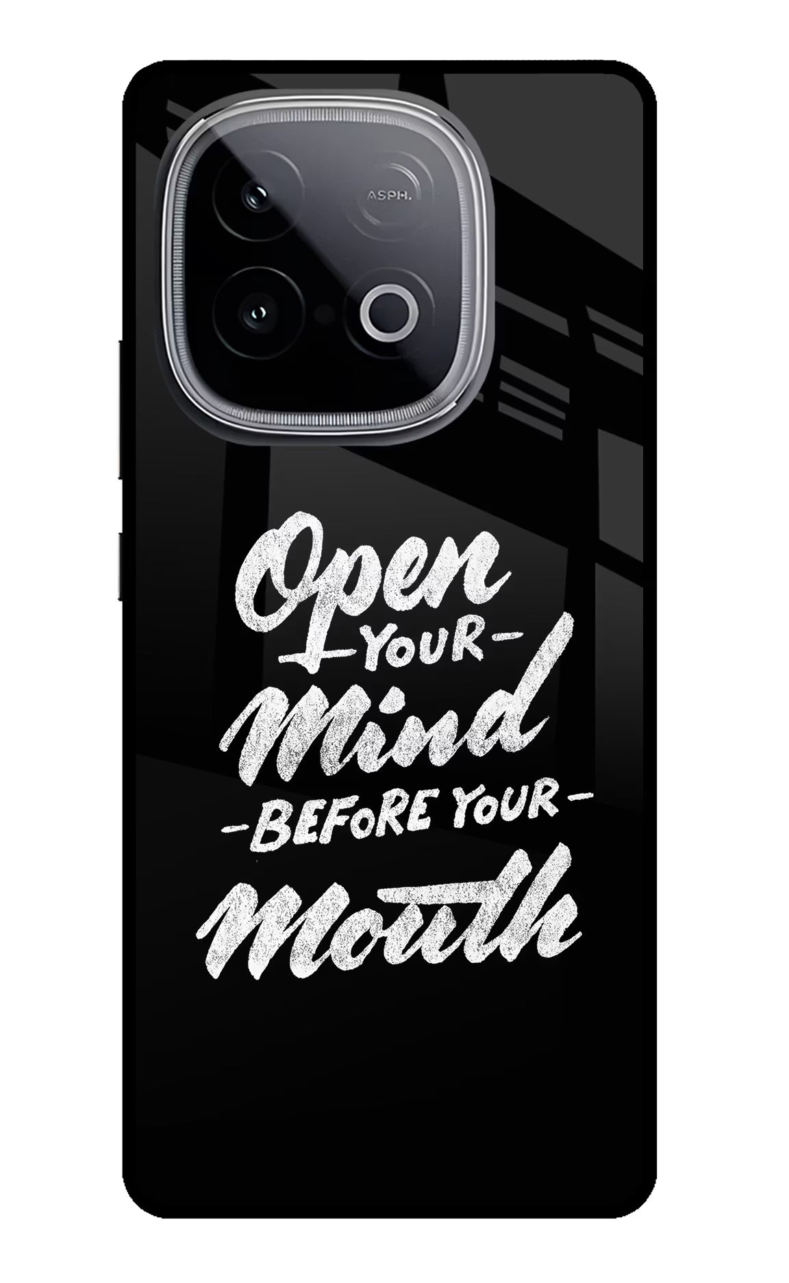 Open Your Mind Before Your Mouth iQOO Neo 10 Glass Case Back Cover by Casekaro