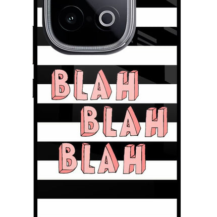 Blah Blah Blah iQOO Neo 10 Glass Case Back Cover by Casekaro