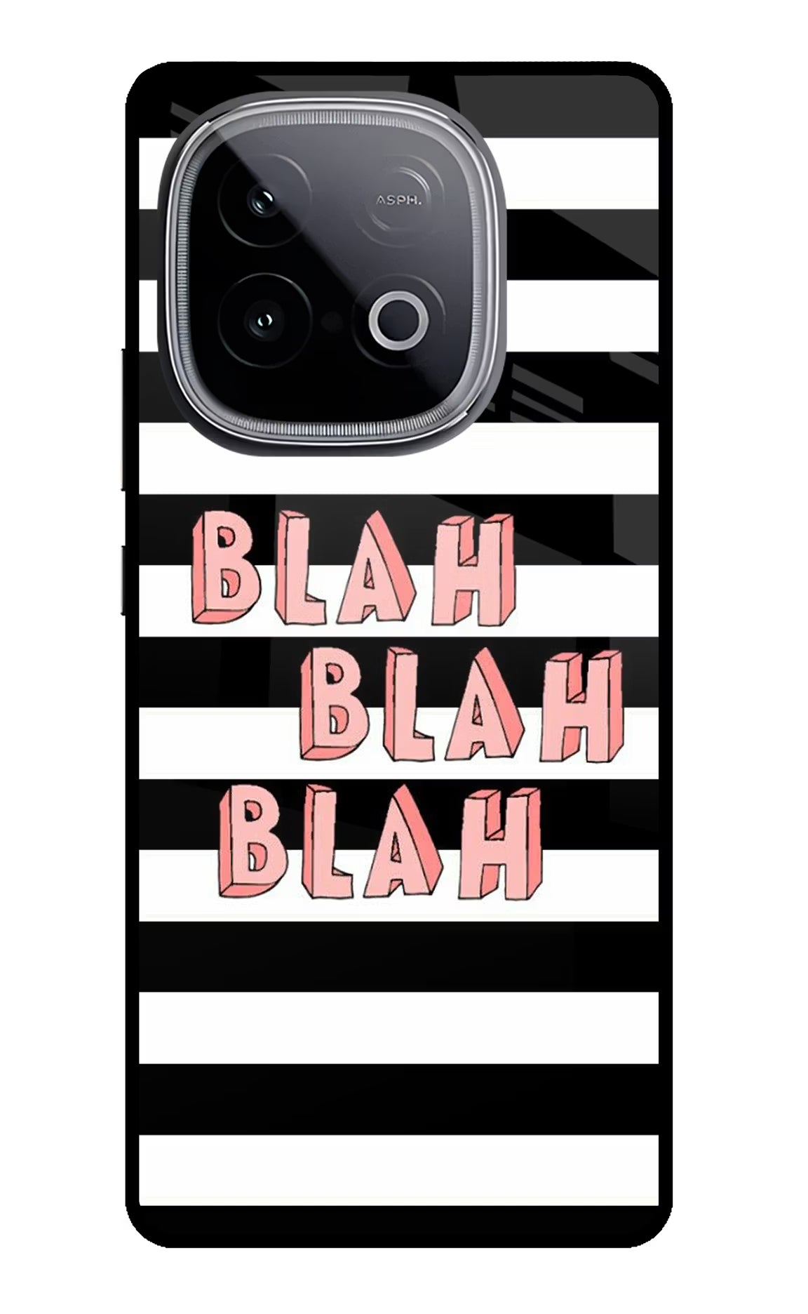 Blah Blah Blah iQOO Neo 10 Glass Case Back Cover by Casekaro