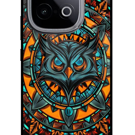 Angry Owl Art iQOO Neo 10 Glass Case Back Cover by Casekaro