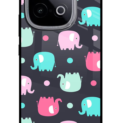 Elephants iQOO Neo 10 Glass Case Back Cover by Casekaro