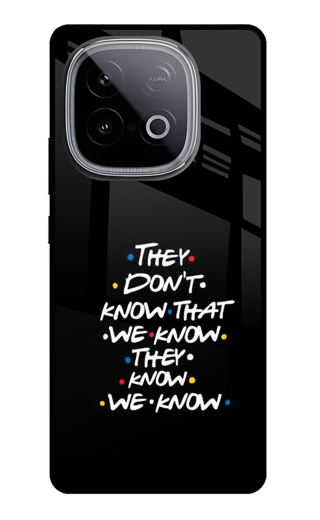 FRIENDS Dialogue iQOO Neo 10 Glass Case Back Cover by Casekaro