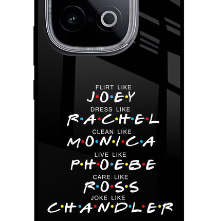 FRIENDS Character iQOO Neo 10 Glass Case Back Cover by Casekaro