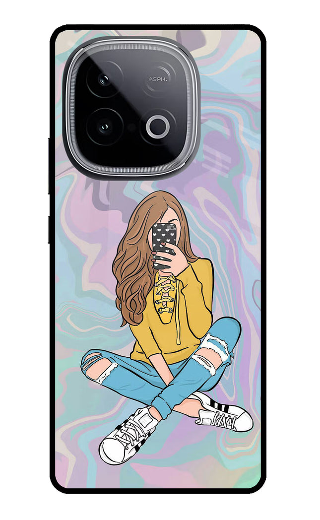 Selfie Girl iQOO Neo 10 Glass Case Back Cover by Casekaro