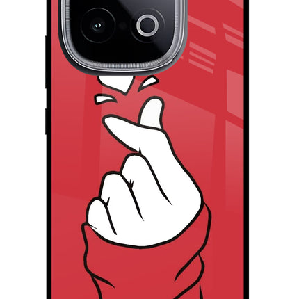 Korean Love Sign iQOO Neo 10 Glass Case Back Cover by Casekaro