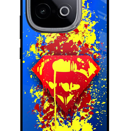 Superman logo iQOO Neo 10 Glass Case Back Cover by Casekaro
