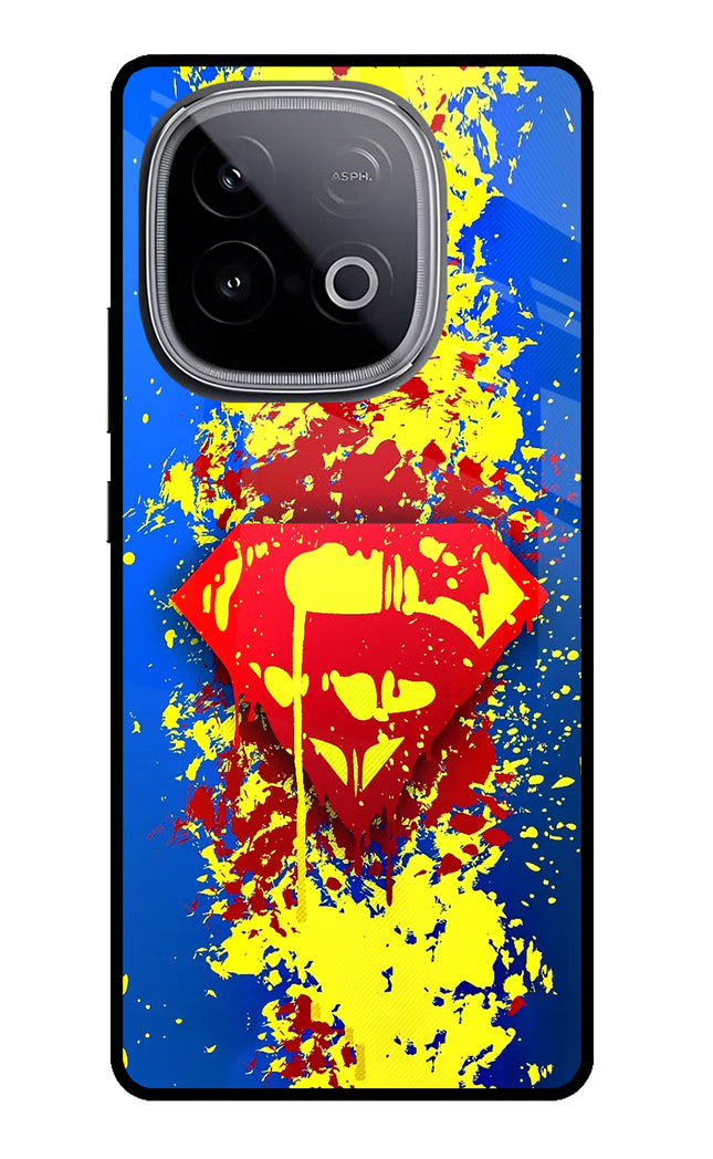 Superman logo iQOO Neo 10 Glass Case Back Cover by Casekaro