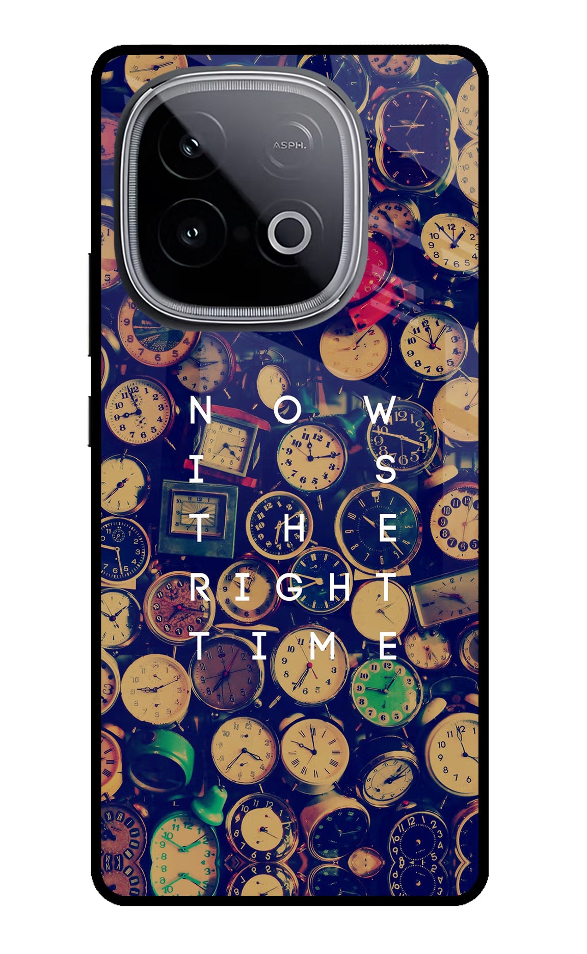 Now is the Right Time Quote iQOO Neo 10 Glass Case Back Cover by Casekaro