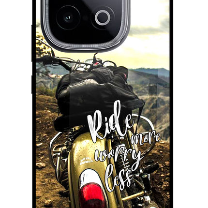 Ride More Worry Less iQOO Neo 10 Glass Case Back Cover by Casekaro