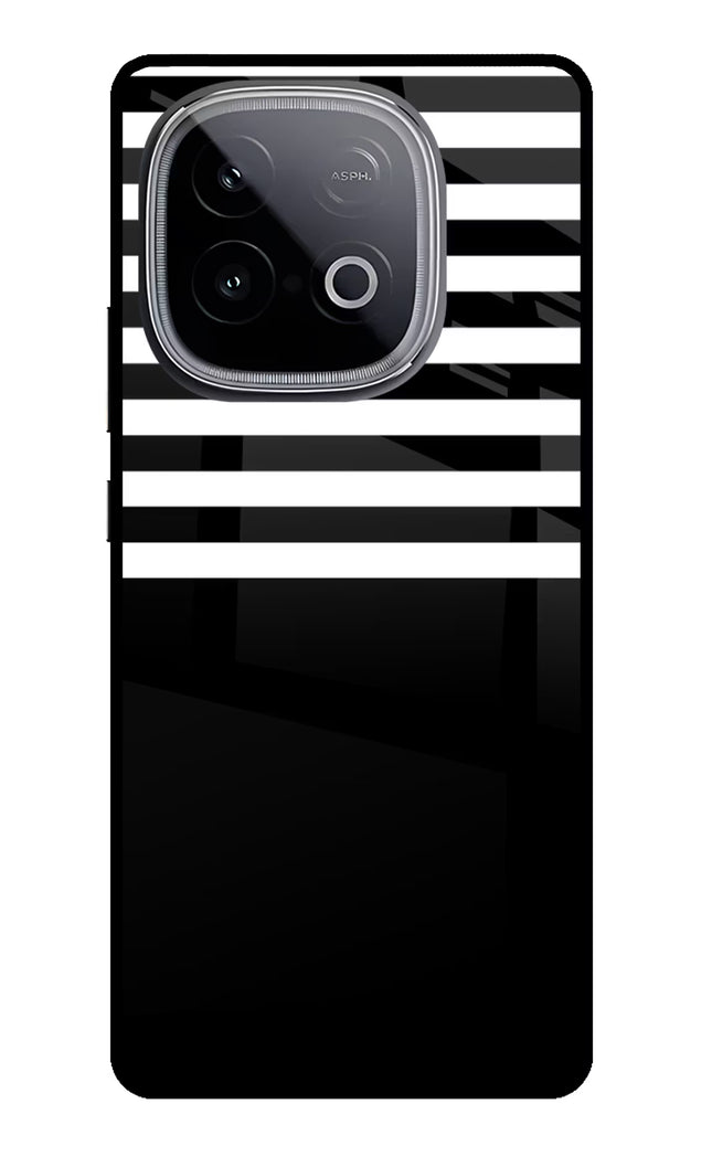 Black and White Print iQOO Neo 10 Glass Case Back Cover by Casekaro