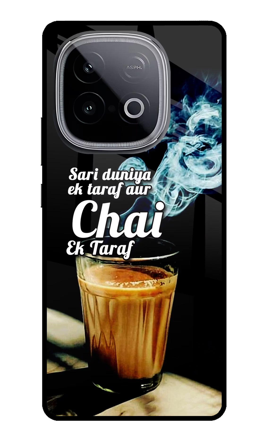 Chai Ek Taraf Quote iQOO Neo 10 Glass Case Back Cover by Casekaro