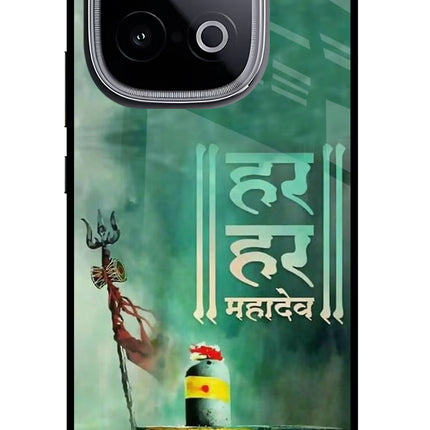 Har Har Mahadev Shivling iQOO Neo 10 Glass Case Back Cover by Casekaro