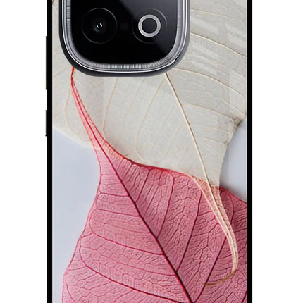 White Pink Leaf iQOO Neo 10 Glass Case