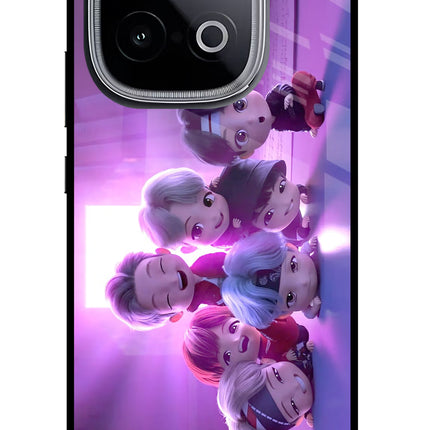 BTS Chibi iQOO Neo 10 Glass Case Back Cover by Casekaro