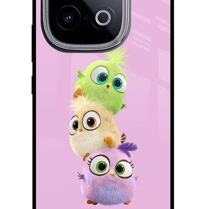 Cute Little Birds iQOO Neo 10 Glass Case Back Cover by Casekaro