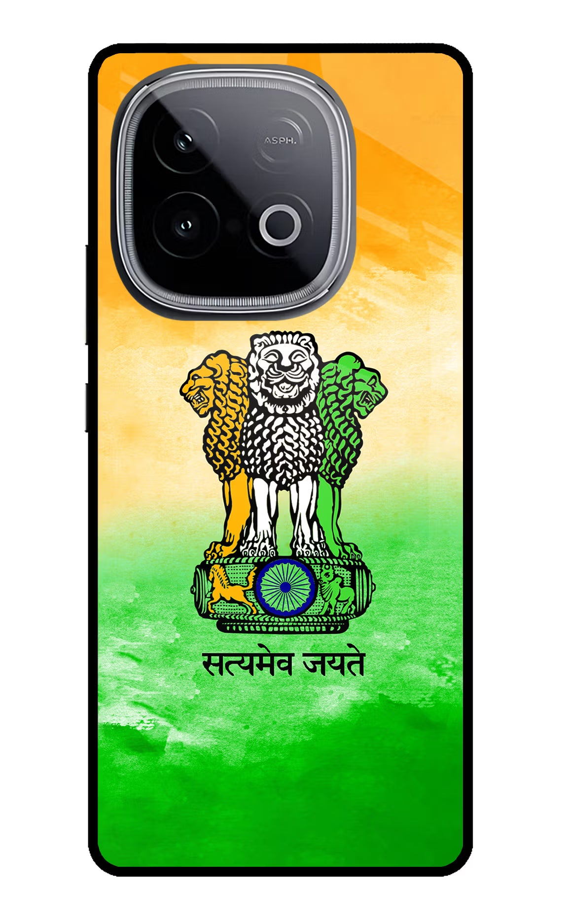 Satyamev Jayate Flag iQOO Neo 10 Glass Case Back Cover by Casekaro