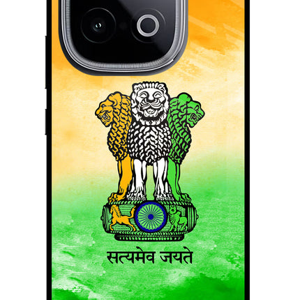 Satyamev Jayate Flag iQOO Neo 10 Glass Case Back Cover by Casekaro