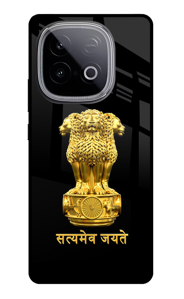 Satyamev Jayate Golden iQOO Neo 10 Glass Case Back Cover by Casekaro