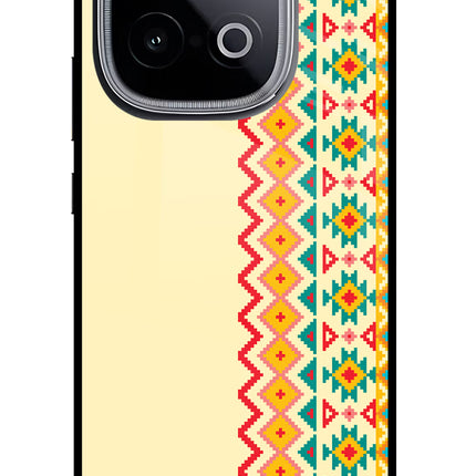 Ethnic Seamless iQOO Neo 10 Glass Case Back Cover by Casekaro