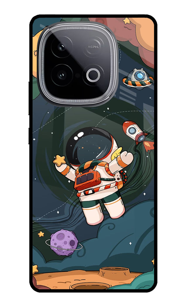 Cartoon Astronaut iQOO Neo 10 Glass Case Back Cover by Casekaro