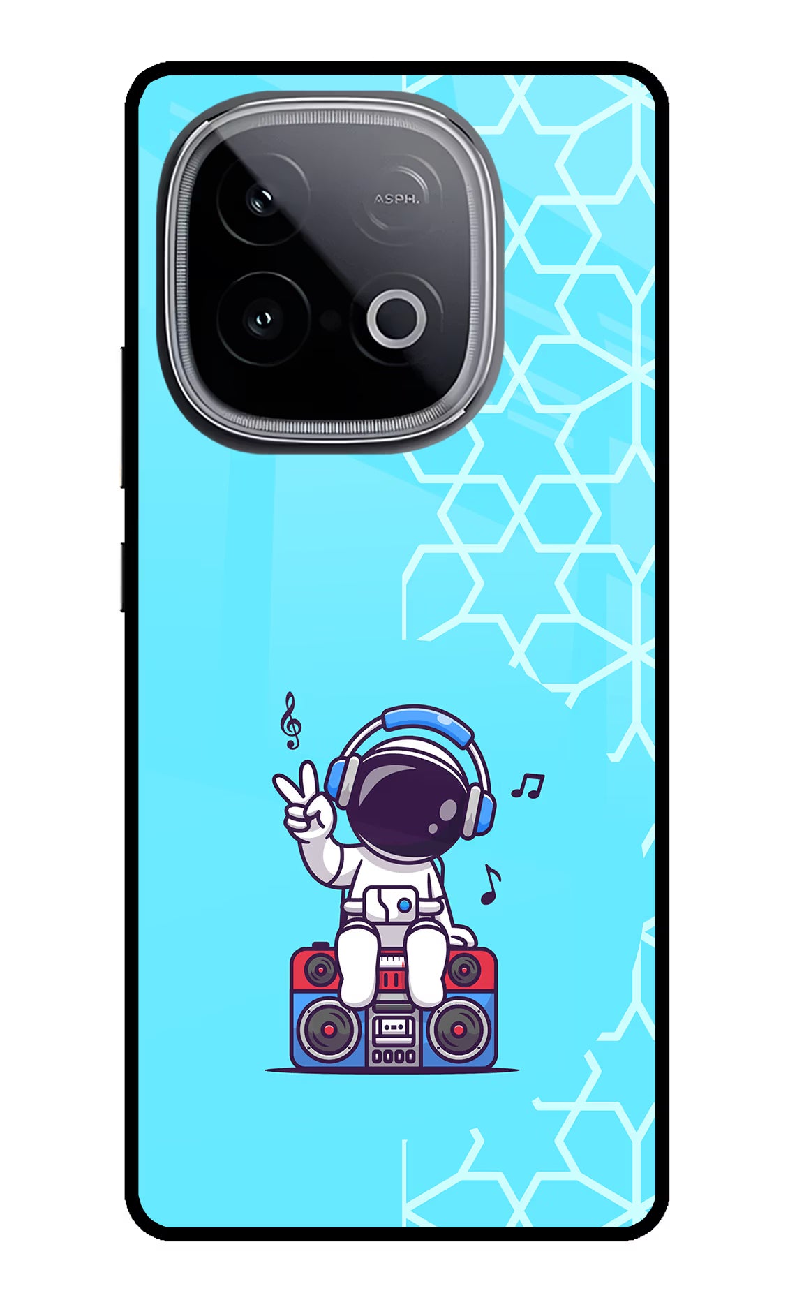 Cute Astronaut Chilling iQOO Neo 10 Glass Case Back Cover by Casekaro
