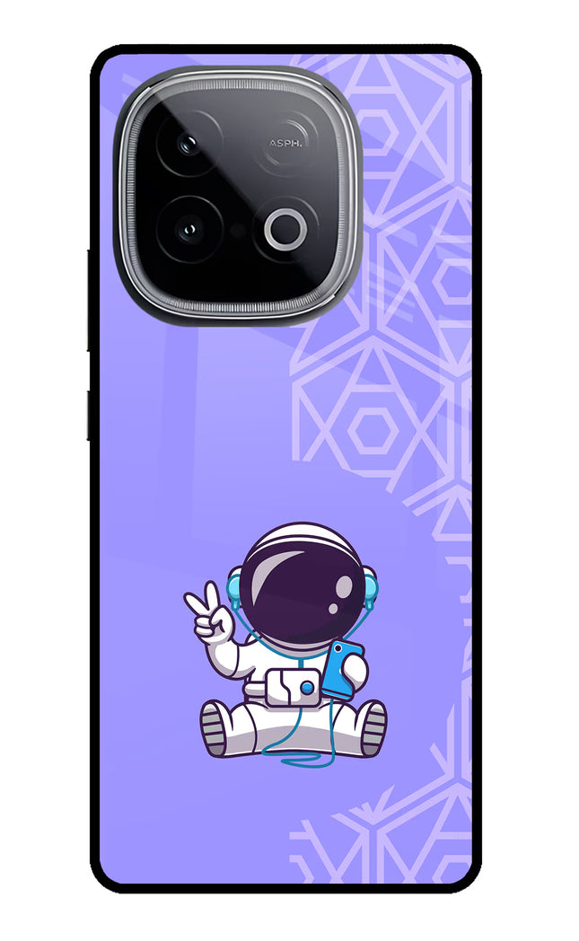 Cute Astronaut Chilling iQOO Neo 10 Glass Case Back Cover by Casekaro