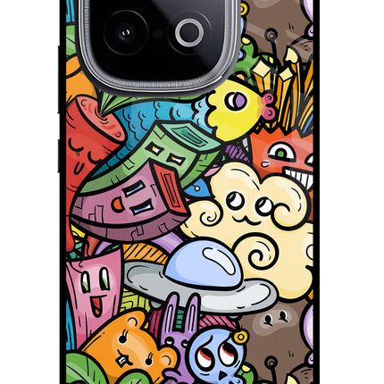 Veggie Doodle iQOO Neo 10 Glass Case Back Cover by Casekaro