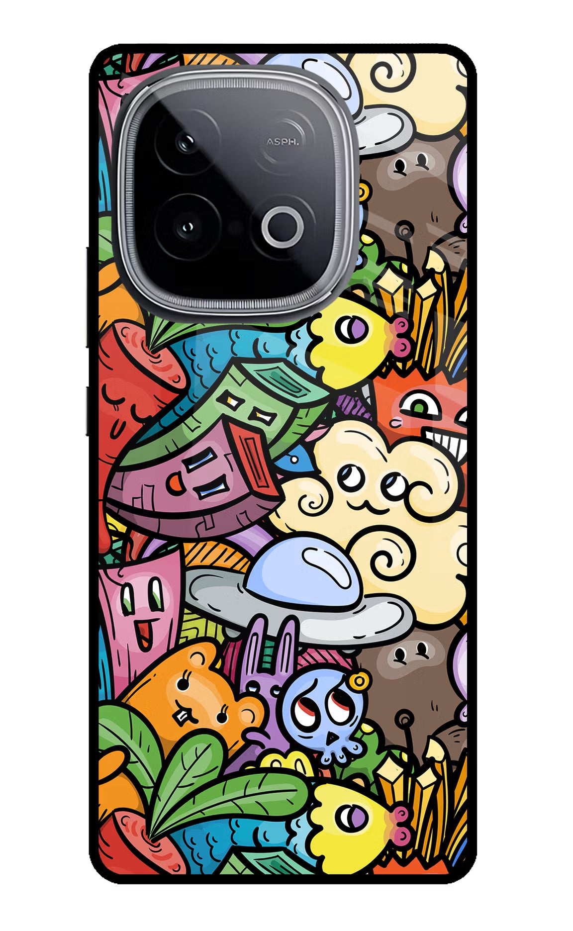 Veggie Doodle iQOO Neo 10 Glass Case Back Cover by Casekaro