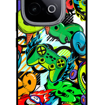 Game Doodle iQOO Neo 10 Glass Case Back Cover by Casekaro